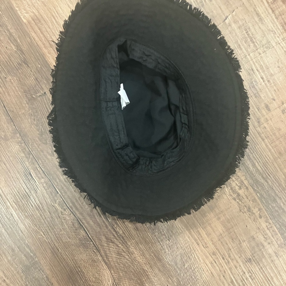 Sonoma Black Frayed Edge Fringe Vacation Bucket Hat - Picture 3 of 5